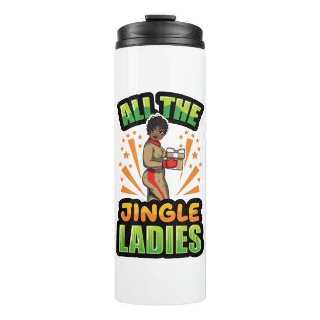 Alle Jingle Ladys Christmas Pajama Melanin X-m Thermosbecher (Vorderseite)