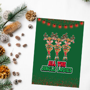 Alle Jingle Ladys   Funny Reindeer Christmas Card Karte