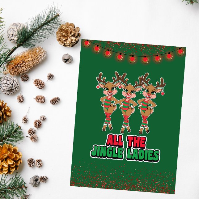 Alle Jingle Ladys | Funny Reindeer Christmas Card Karte (Von Creator hochgeladen)