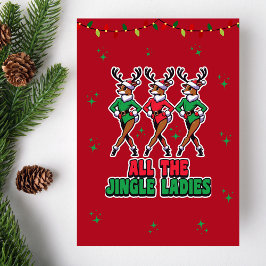 Alle Jingle Ladys | Funny Reindeer Christmas Card Karte