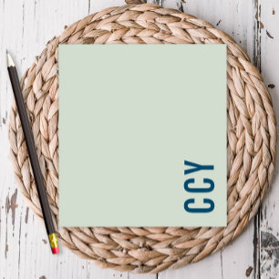 Alle Kappe-Seiten-Monogram-Grün Personalisiert Notizblock