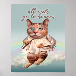 ALLE KATZEN GEHEN NACH HIMMEL   Geschenk für Katze Poster