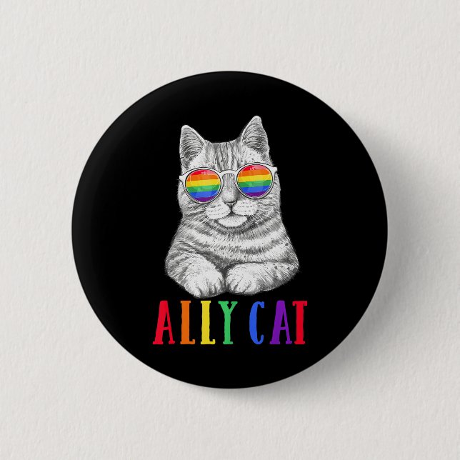 Alle Katzen LGBT Gay Rainbow Prilag Boys Men Button (Vorderseite)