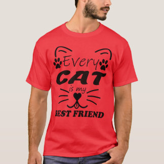 Alle Katzen sind die besten Freunde Großes Design T-Shirt