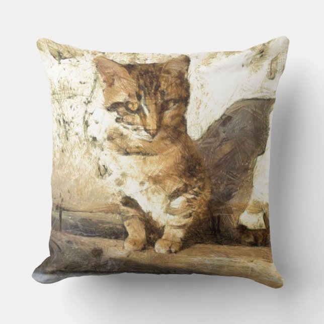 Alle Katzen sind schwarz in der dunklen Bleistiftz Kissen (Vorderseite)