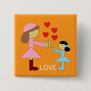 Alle Kinder benötigen Liebe: Orange Button