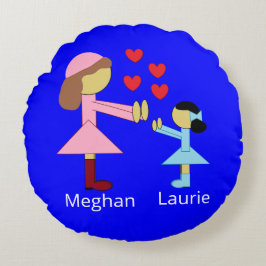 Alle Kinder brauchen Liebe: Blau Rundes Kissen