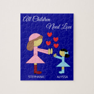 Alle Kinder brauchen Liebe: DarK Blue Puzzle