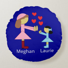 Alle Kinder brauchen Liebe: Dunkelblau Rundes Kissen