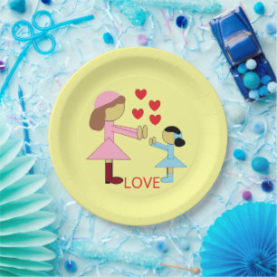 Alle Kinder brauchen Liebe: Gelb Pappteller