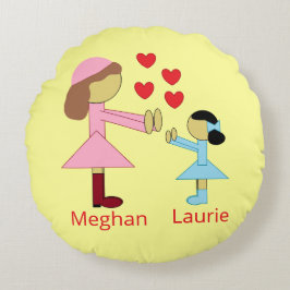 Alle Kinder brauchen Liebe: Gelb Rundes Kissen