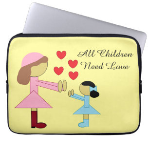 Alle Kinder brauchen Liebe: Hellgelb Laptopschutzhülle