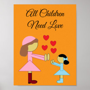 Alle Kinder brauchen Liebe: Orange Poster