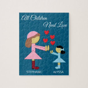 Alle Kinder brauchen Liebe: Tiefenblau Puzzle