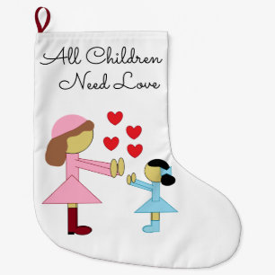 Alle Kinder brauchen Liebe: Weiß Großer Weihnachtsstrumpf