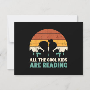 Alle Kinder lesen Retro Read Book Lover Boys Gi RSVP Karte