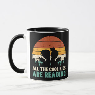 Alle Kinder lesen Retro Read Book Lover Boys Gi Tasse