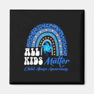 Alle Kinder - Pinwheel Blue Rainbow Child Missbrau Magnet