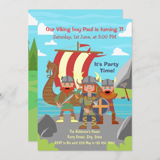 Alle Kinder zum Geburtstag rufen Einladung (Vorne/Hinten)