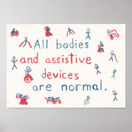 "Alle Körper sind normal" Behindertenplakat Poster