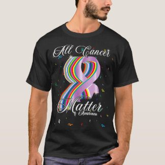 Alle Krebs Matter Bewusstsein farbenfrohe Ribbon W T-Shirt