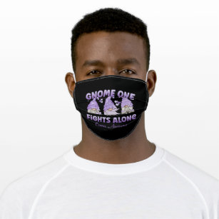 Alle Krebsbewusstsein Lavendel Ribbon Gnome Mund-Nasen-Maske Aus Stoff