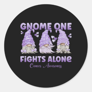 Alle Krebsbewusstsein Lavendel Ribbon Gnome Runder Aufkleber