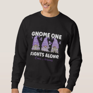 Alle Krebsbewusstsein Lavendel Ribbon Gnome Sweatshirt