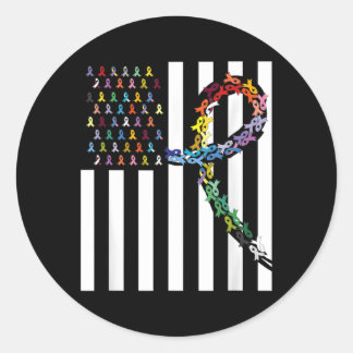 Alle Krebsthemen Sensibilisierung für das Flaggenk Runder Aufkleber