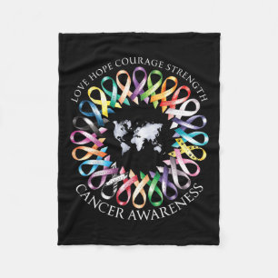 Alle Krebsüberlebende - "Awareness Fight Ribbon Su Fleecedecke