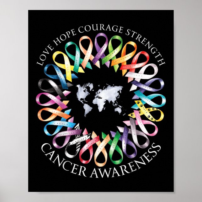 Alle Krebsüberlebende - "Awareness Fight Ribbon Su Poster (Vorne)