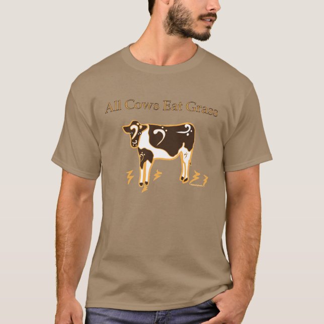 Alle Kühe essen Gras-Bassschlüssel-Stolz! T-Shirt (Vorderseite)