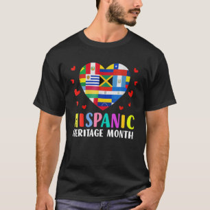 Alle Länder Flaggen Monat des phispanischen Kultur T-Shirt