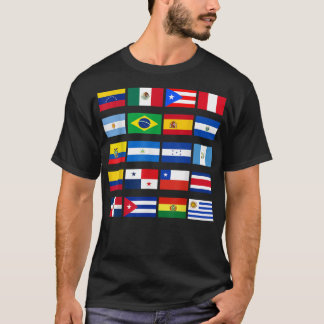 Alle lateinamerikanischen Flaggen Latino Hispanic  T-Shirt