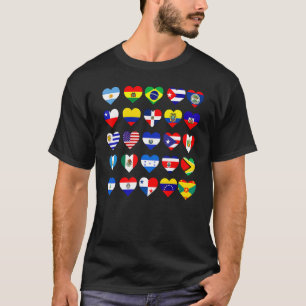 Alle lateinamerikanischen Flaggenländer Hispanic H T-Shirt