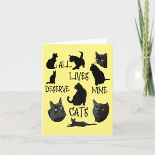 Alle Leben verdienen neun Cats Fun Cat Lover Zitat Karte
