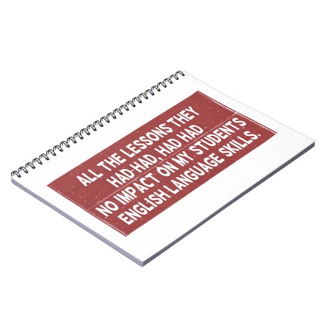 Alle Lehren, die sie gehabt hatten, hatten keine A Notizblock (Linke Seite)