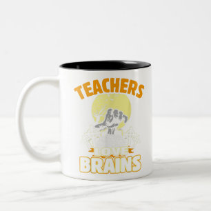 Alle Lehrer Liebe Brains Joke Funny Hallowe Zweifarbige Tasse