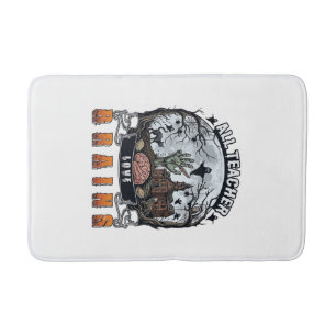 Alle Lehrer lieben Gehirne Halloween Zombie Hand H Badematte