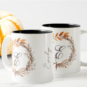 Alle Letter Modern Boho Folions Monogramm Fall Zweifarbige Tasse