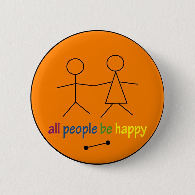 Alle Leute sind glücklicher Knopf Button (Vorderseite)