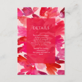 Alle Liebe Aquarell Rosa Rote Hochzeit Details E Begleitkarte