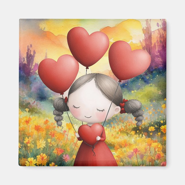 ALLE LIEBE IN IHREM HERZEN GEBEND MAGNET (Vorne)