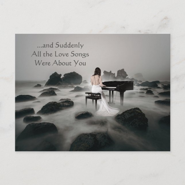 Alle Liebe Songs waren über Ihr romantisches Zitat Postkarte (Vorderseite)