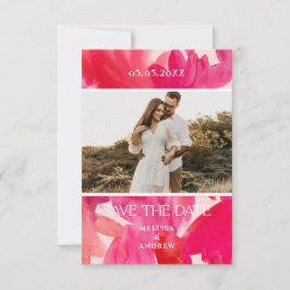 Alle Liebe Watercolor Pink Foto Save the Date