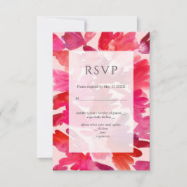 Alle Liebe Watercolor Pink Red Wedding RSVP Karte
