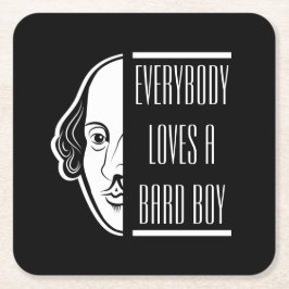 Alle Lieben ein Bard Boy Shakespeare Thespian Rechteckiger Pappuntersetzer