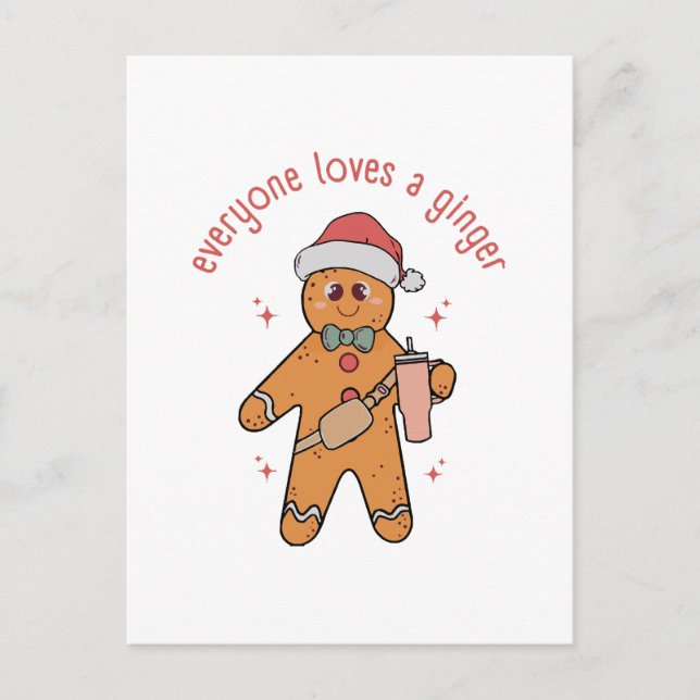 Alle Lieben ein Ingwer - Funny Christmas Postkarte (Vorderseite)