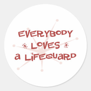 Alle Lieben ein Rettungsschwimmer Runder Aufkleber