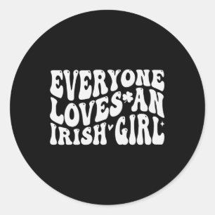 Alle Lieben eine irische Girl Groovy für St Patric Runder Aufkleber